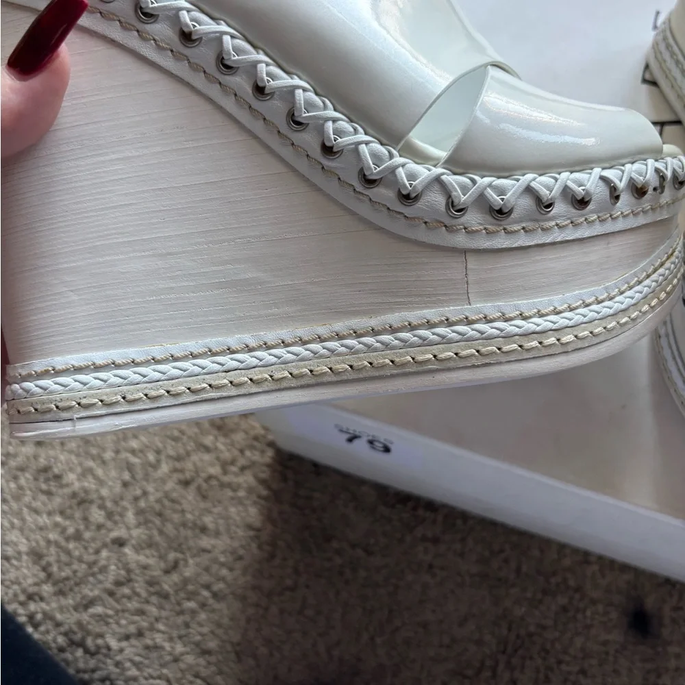 Casadei White Wedge Sandals in great condition! - Picture 6 of 14
